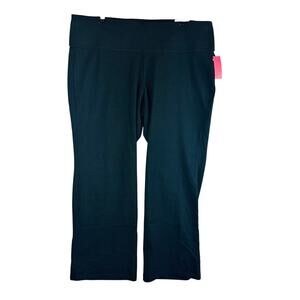 New Livi Lane Bryant 22/24S Short Yoga Pants Black Soft Cotton Pull On NWT